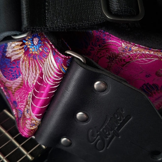 Gepolsterter Bassgurt V2 - Tropical Berry 9.5 cm (schwarz-gunmetall)