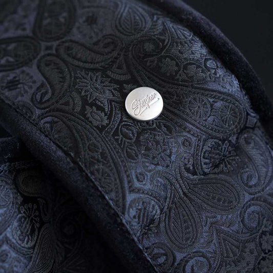 Gepolsterter Bassgurt V2 - Luxury Black Paisley 9.5 cm (schwarz-silber)
