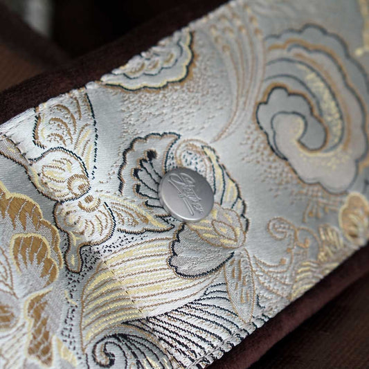 Gepolsterter Bassgurt V2 - Eastern Ivory 9.5 cm (rotbraun-silber)