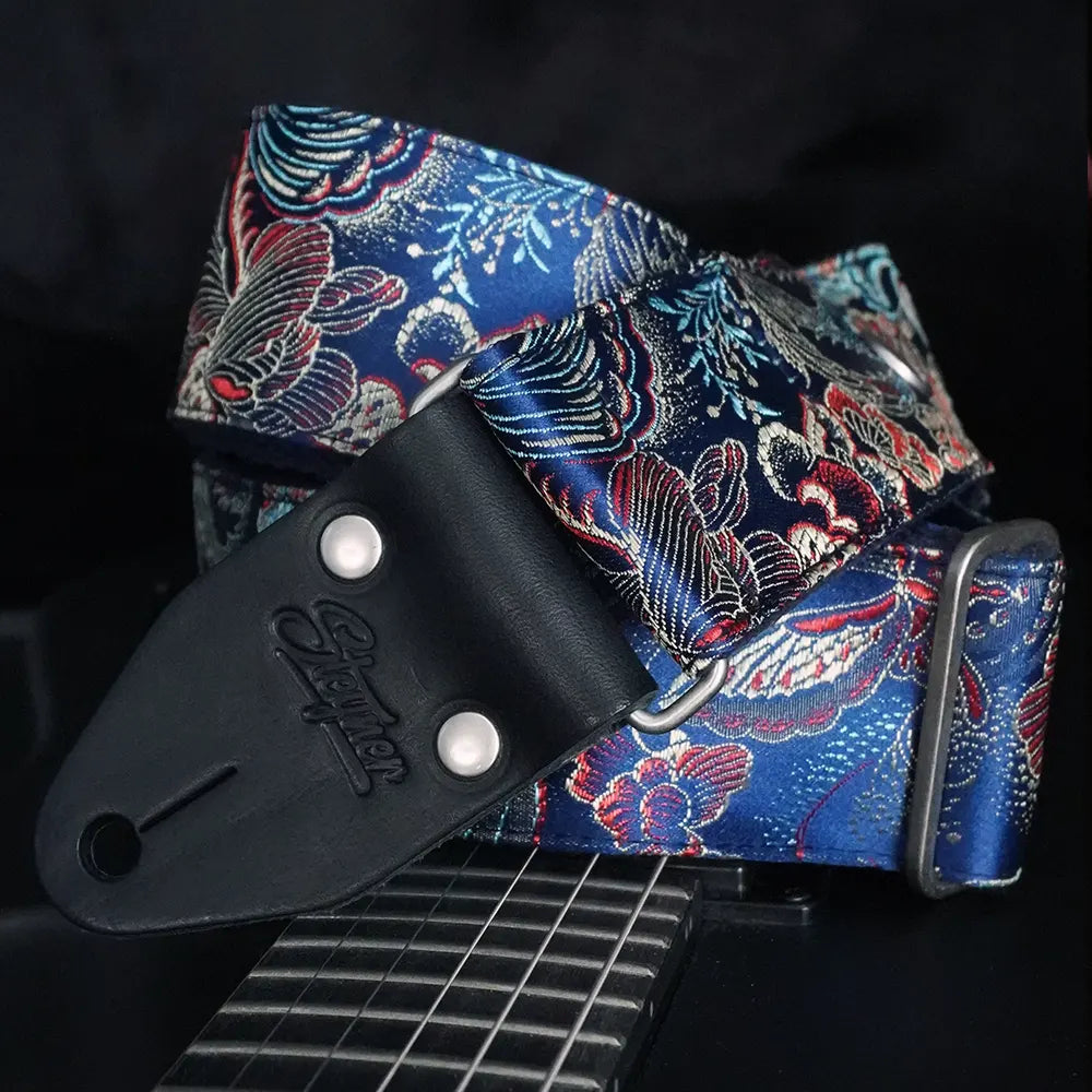 Vintage Guitar Strap Blue - Eastern Ocean