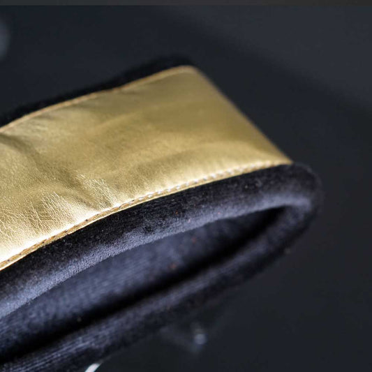 Gepolsterter Gitarrengurt gold - Golden Blaze 70 mm (schwarz-messing)