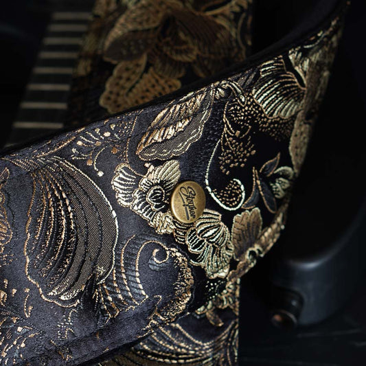 Gepolsterter Bassgurt V1 - Eastern Majesty 8 cm (schwarz-messing)