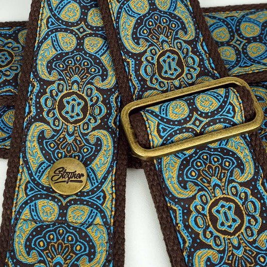 Retro Gitarrengurt super bqeuem und rutschfest von Steyner mit Paisley Muster