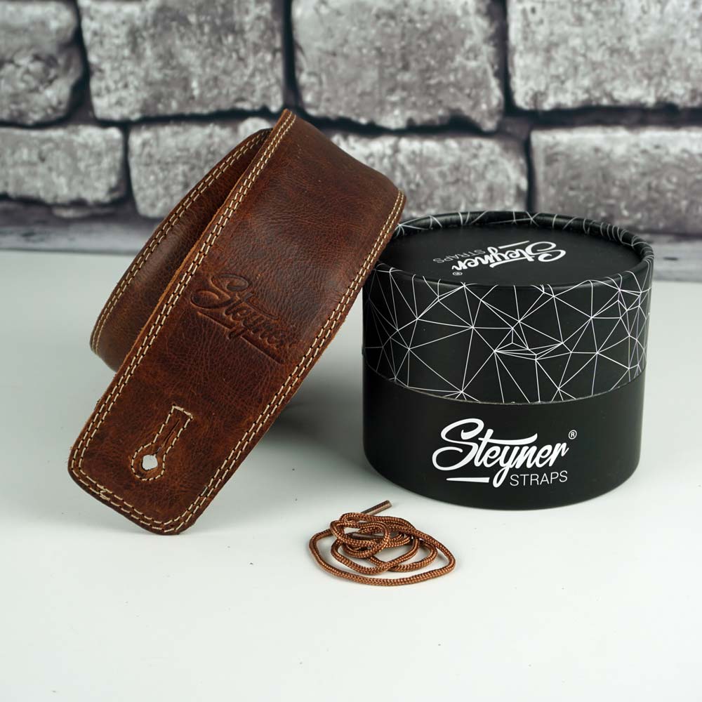 Leder Gitarrengurt Grainy Chestnut Deluxe