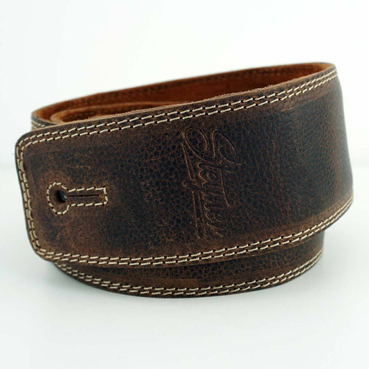 Vintage Leder Gitarrengurt aufgerollt