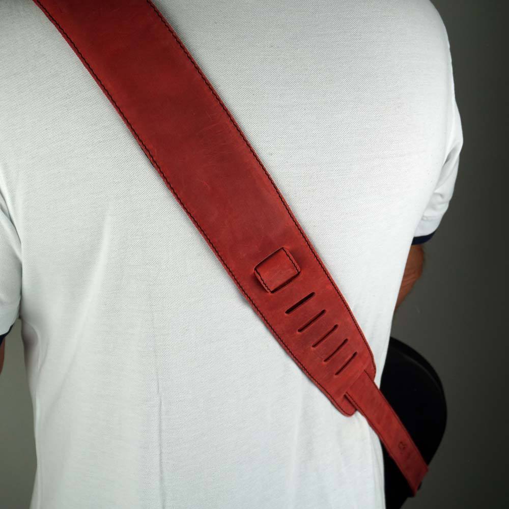 Leder Gitarrengurt Vintage Picante Red