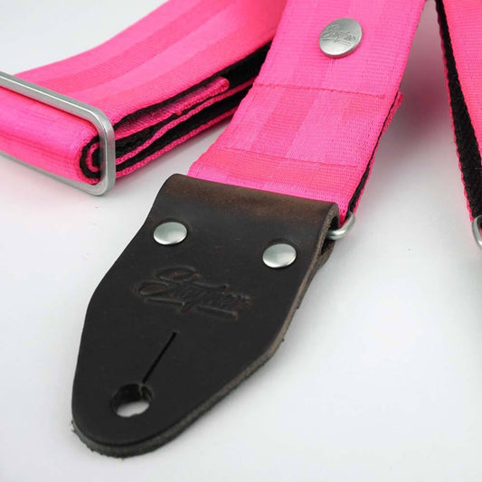 Seatbelt Gitarrengurt Cruiser Pink (dunkelbraun-silber)