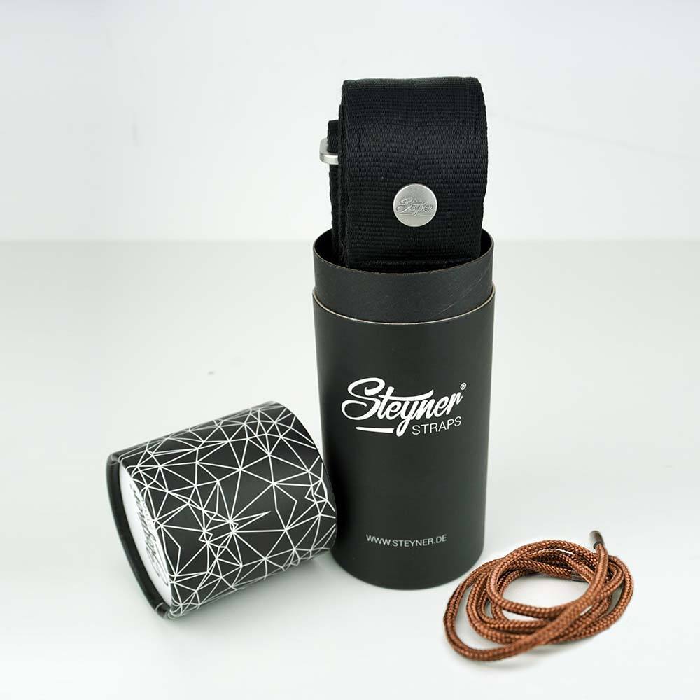 Gitarrengurt schwarz - Cruiser Black Silver (rotbraun-silber)