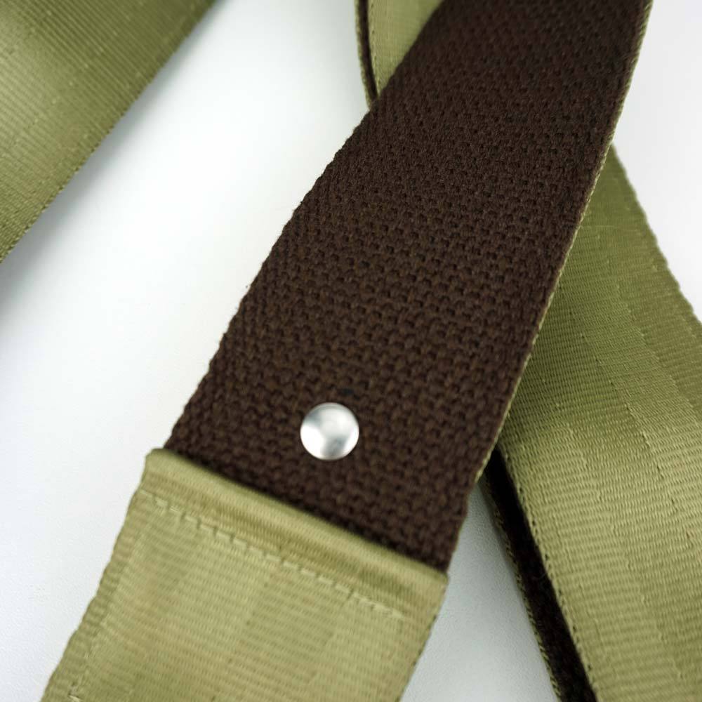 Gitarrengurt grün aus Sicherheitsgurtband Autogurt rutschfest und bequem