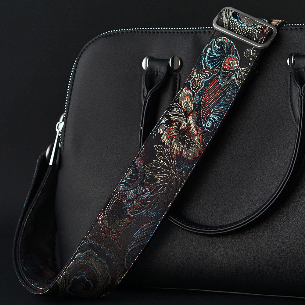 Taschengurt schwarz mit Muster Schulterriemen Steyner