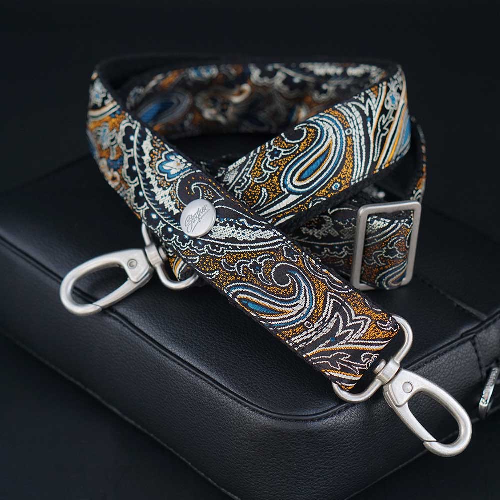 ersatz schulterriemen für handtaschen in schwarz und breit mit buntem Muster