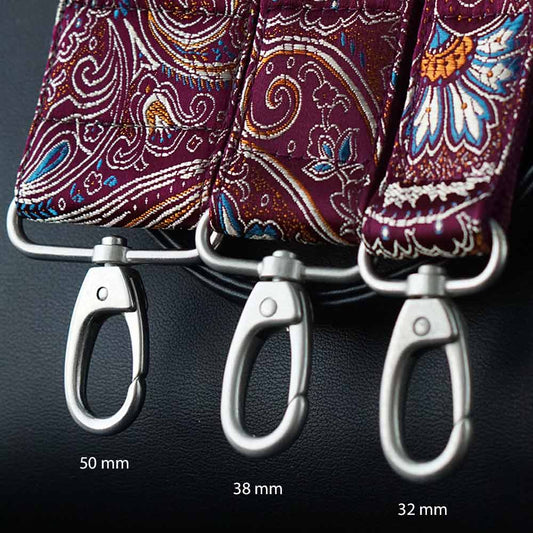 Weinrot, pink, bordeaux Taschengurt - Schulterriemen in breit mit Blumen Muster und karabiner