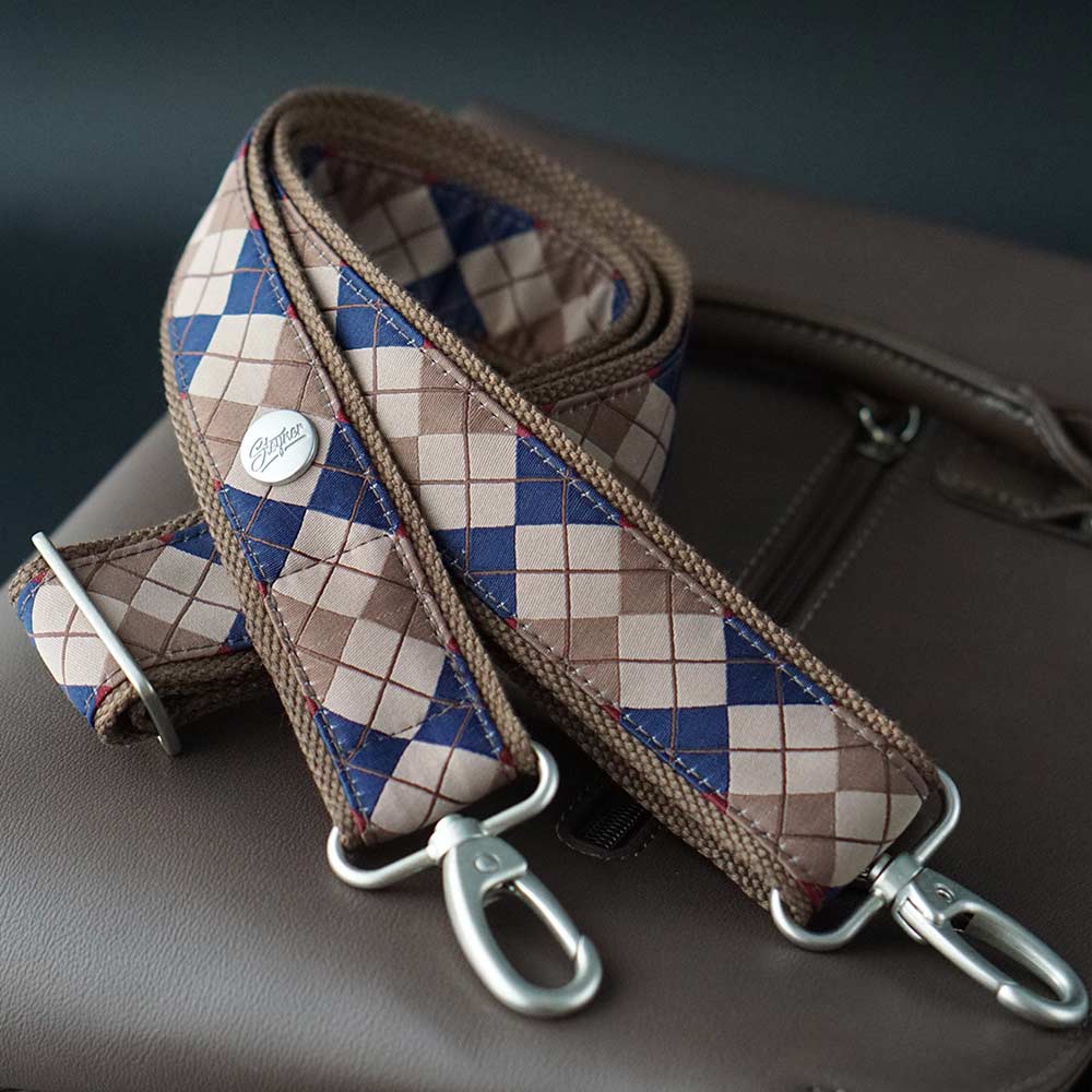 Brauner Taschengurt - Ersatzgurt - Schulterriemen mit Karabinern und brauner Leder Handtasche