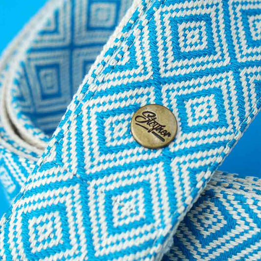 Gitarrengurt Ethno Azur Deluxe (5.2 cm Breite)