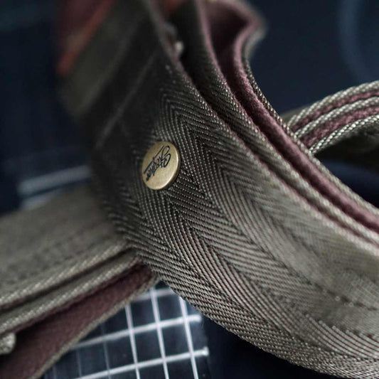 Nylon Gitarrengurt Heavy Henry 50 mm (dunkelbraun-messing)