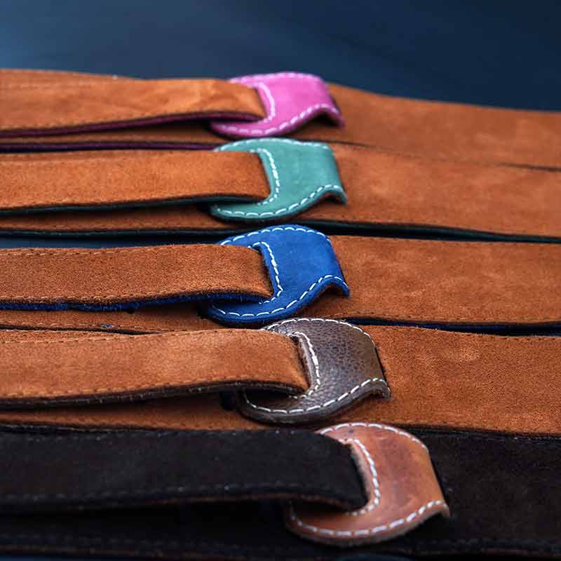 Sangle de ukulélé en cuir Premium - Nubuck (noir)