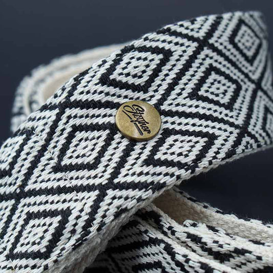 Gitarrengurt Ethno Schwarz Deluxe (5.2 cm Breite)