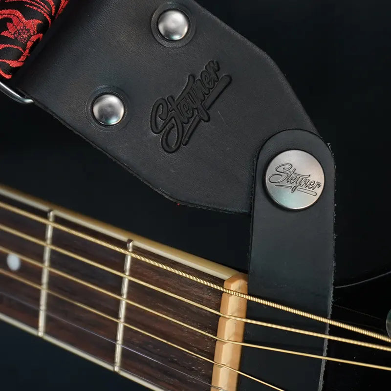 Connecteur de sangle de guitare acoustique | Bouton de sangle (brun foncé-laiton)