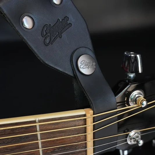 Strap Connector for Acoustic Guitar | Strap Button (Dark Brown - Brass)