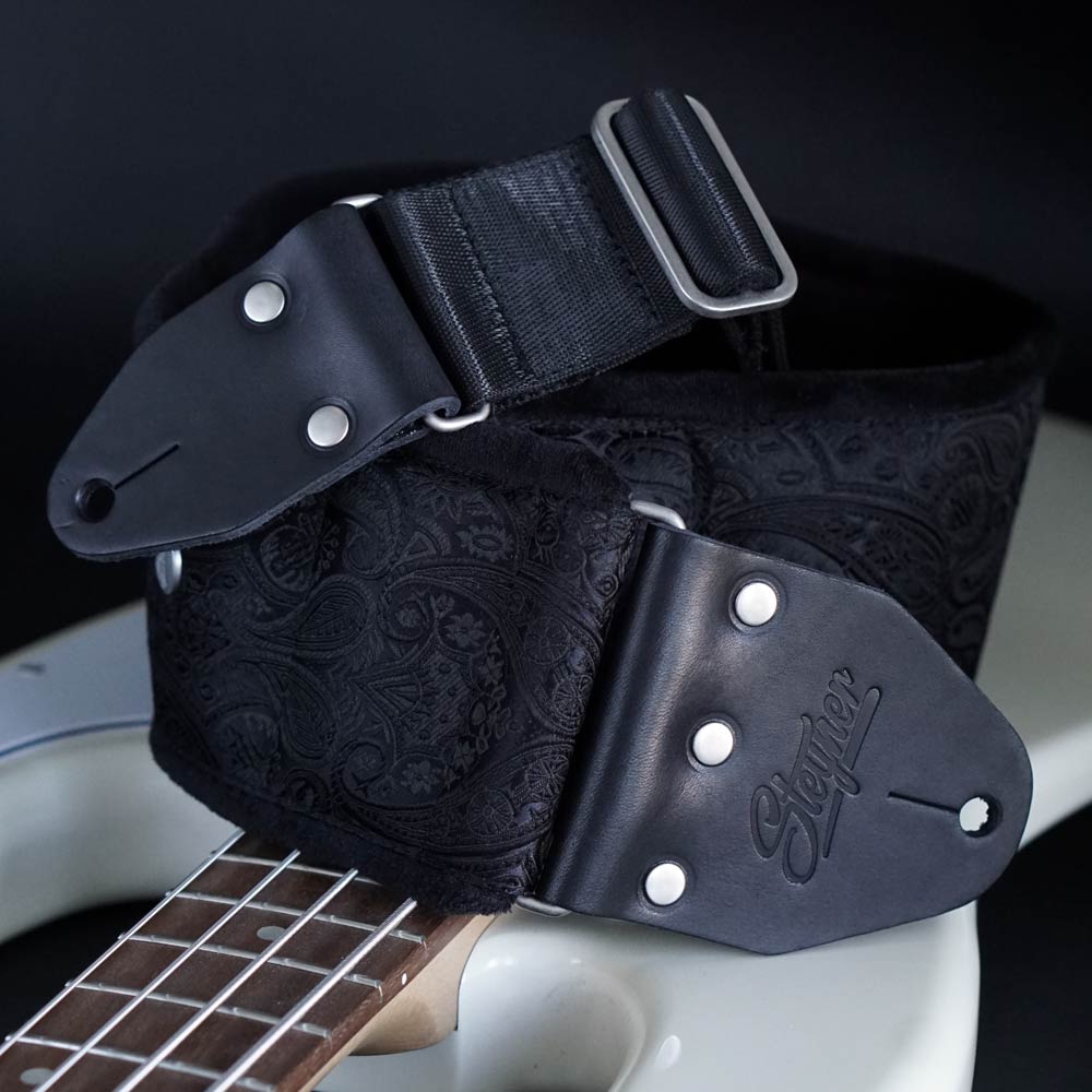 Gepolsterter Bassgurt V2 - Luxury Black Paisley (9.5 cm Breite)