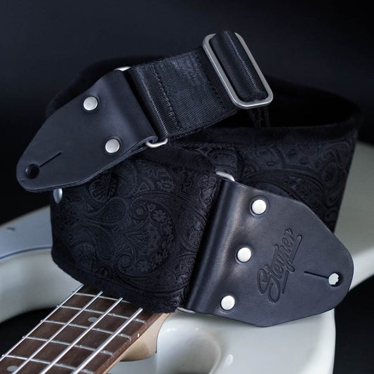 Gepolsterter Bassgurt V2 - Luxury Black Paisley (9.5 cm Breite)