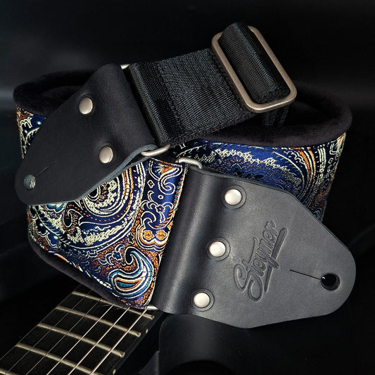 Gepolsterter Bassgurt V2 - Indian Ocean 9.5 cm (schwarz-silber)