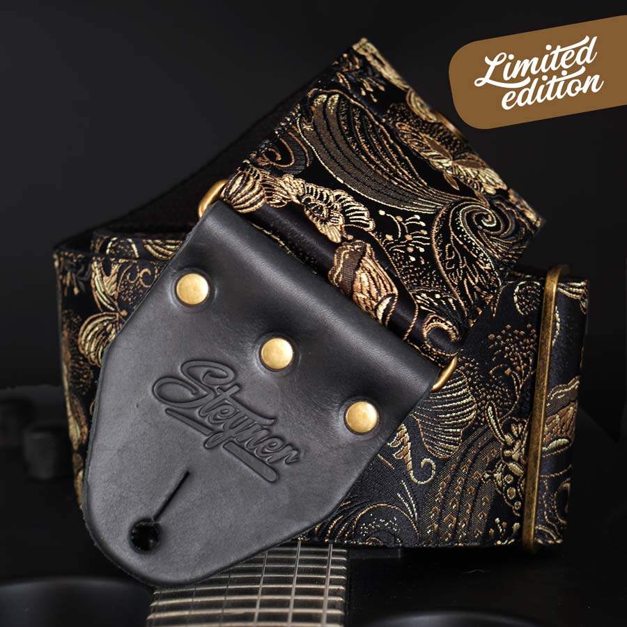 Sangle de basse noire - Luxury Black Paisley Deluxe