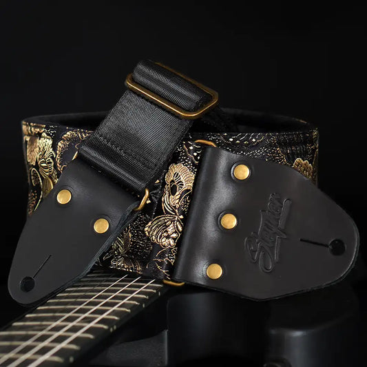 Gepolsterter Bassgurt V1 - Eastern Majesty 8 cm (schwarz-messing)