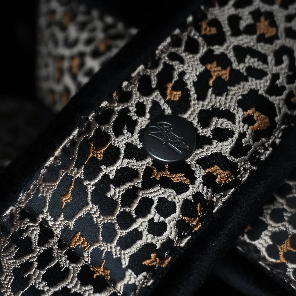 Padded guitar strap black - Luxury Black Paisley (Brass-Black)