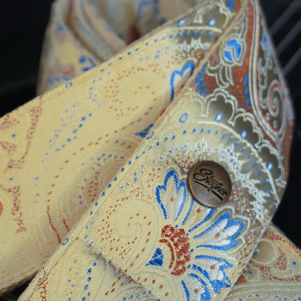 paisley Gitarrengurt mit floralem Muster hochwertig und edel von Steyner Straps