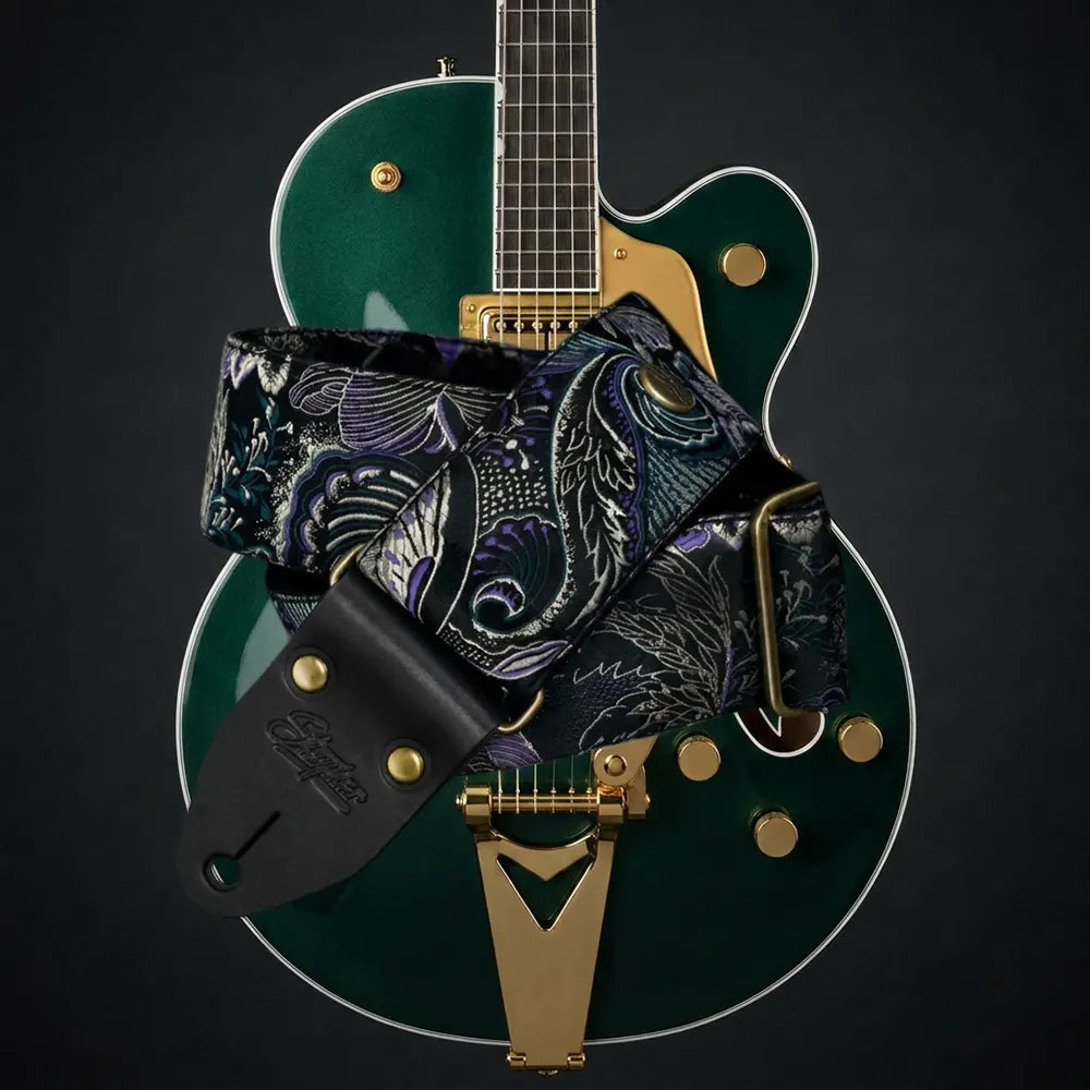 Premium Gitarrengurt schwarz - Eastern Legacy mm (schwarz-messing)