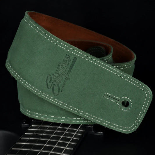 samtiger Nubuk Gitarrengurt grün mit Polster
