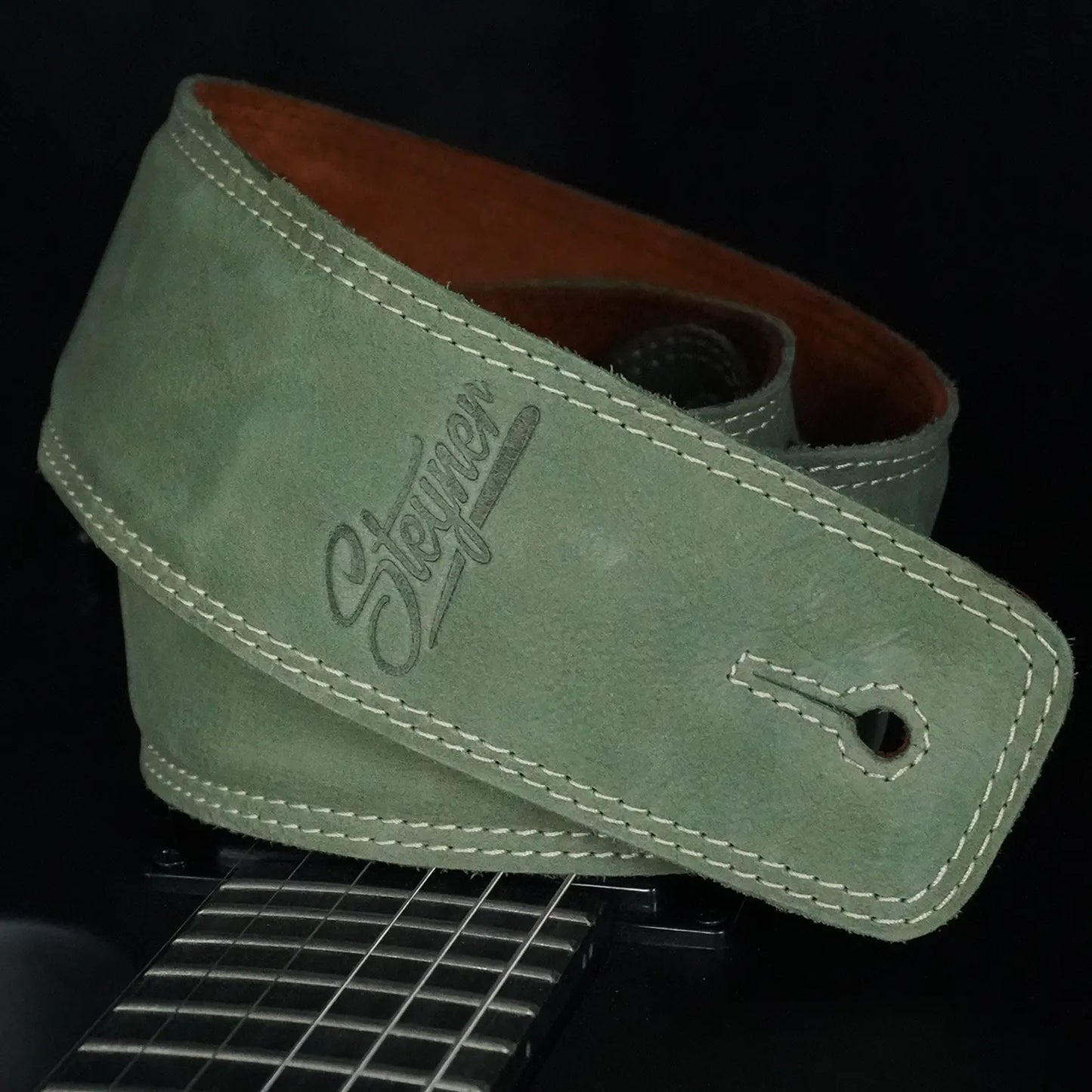 Gitarrengurt Leder - Nubuk Deluxe Green