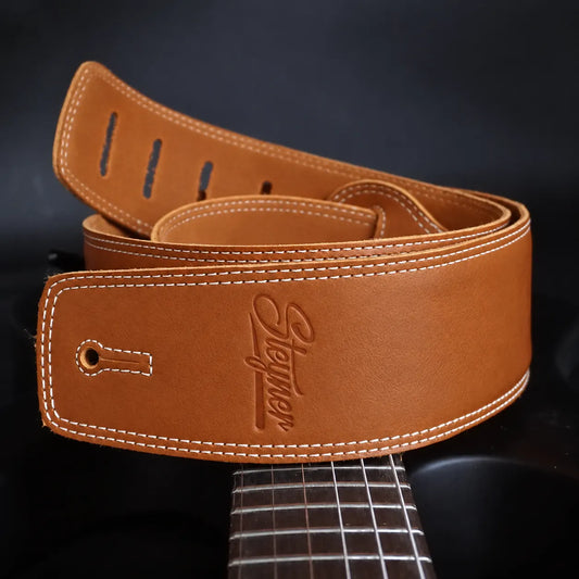 Leder Gitarrengurt Grainy Cognac Deluxe