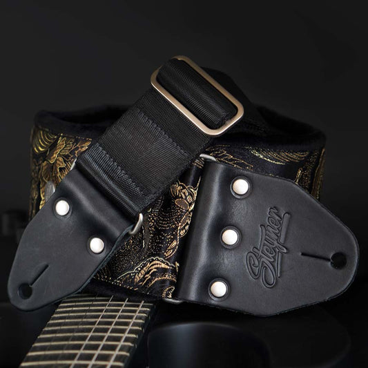 Gepolsterter Bassgurt V2 - Eastern Majesty 9.5 cm (schwarz-silber)