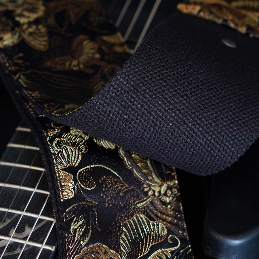 Sangle de basse noire - Luxury Black Paisley Deluxe