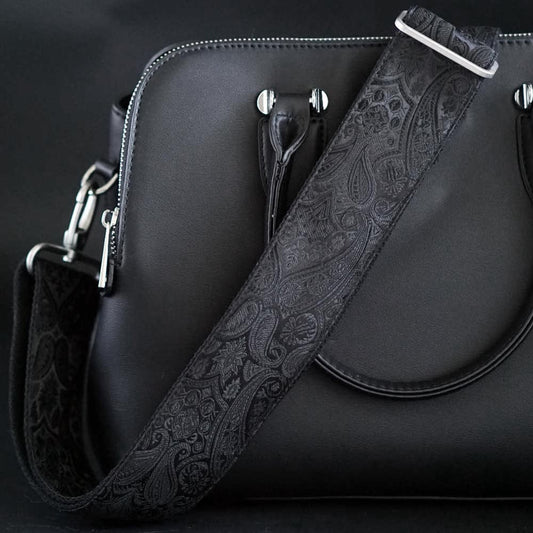 Edler schwarz Taschengurt Taschenriemen mit Paisley Muster