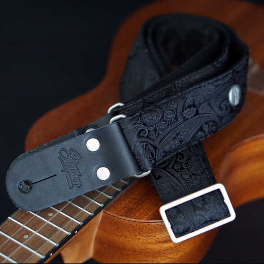 Ukulelengurt - Luxury Black Paisley