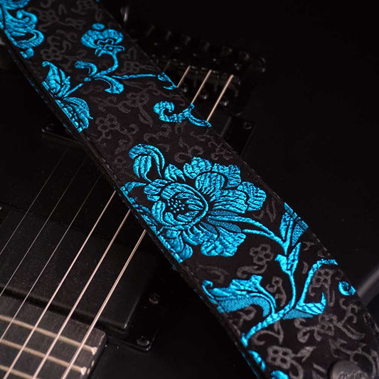 Sangle de guitare -  Luxury Blue Leaf