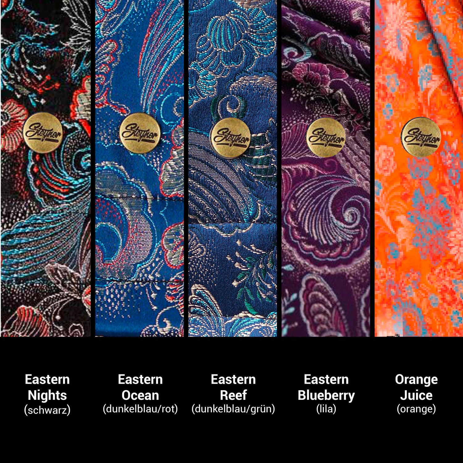 Bassgurt Riemen Designs mit Blumen in verschiedenen Farben