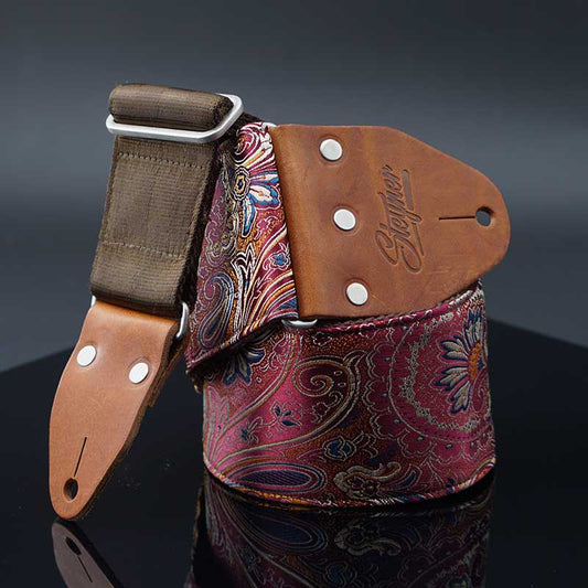 Paisley Bass Strap Bordeaux - Indian Sunrise Classic