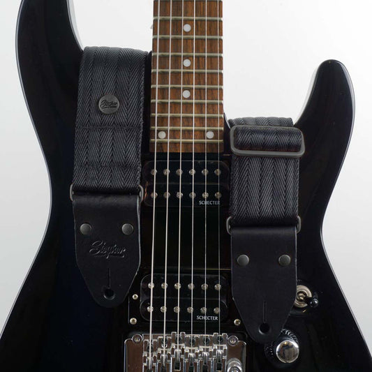 Premium Gitarrengurt Heavy Hektor (schwarz - schwarz)