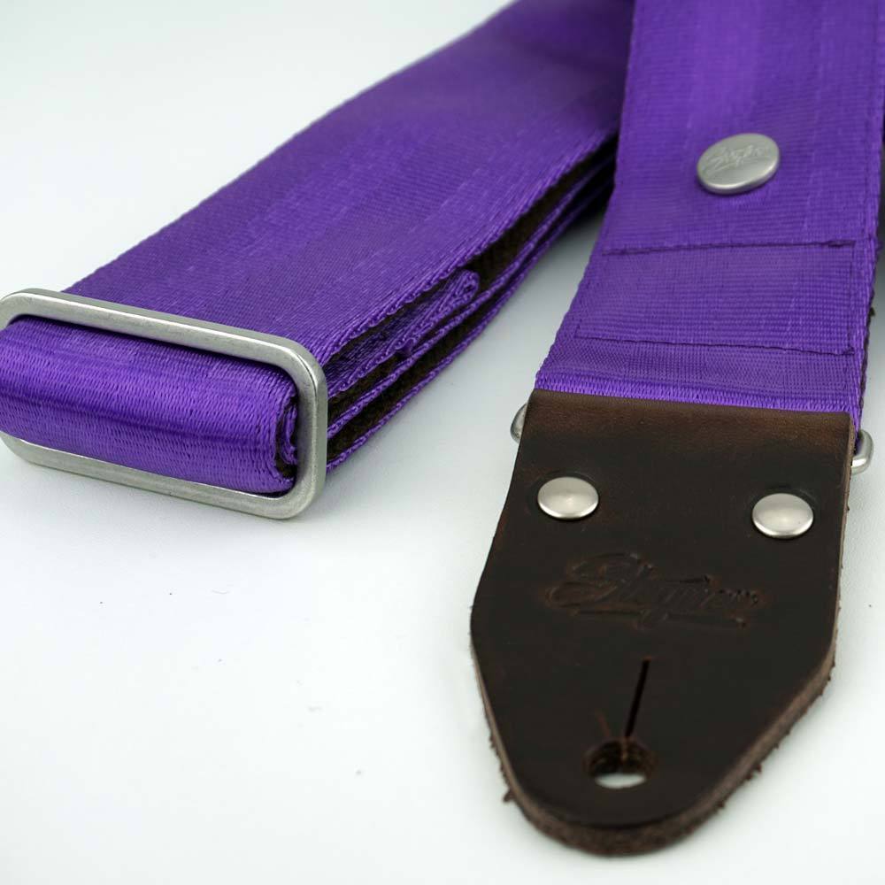 Gitarrengurt lila - violett aus Autogurtband - Sicherheitsgurt
