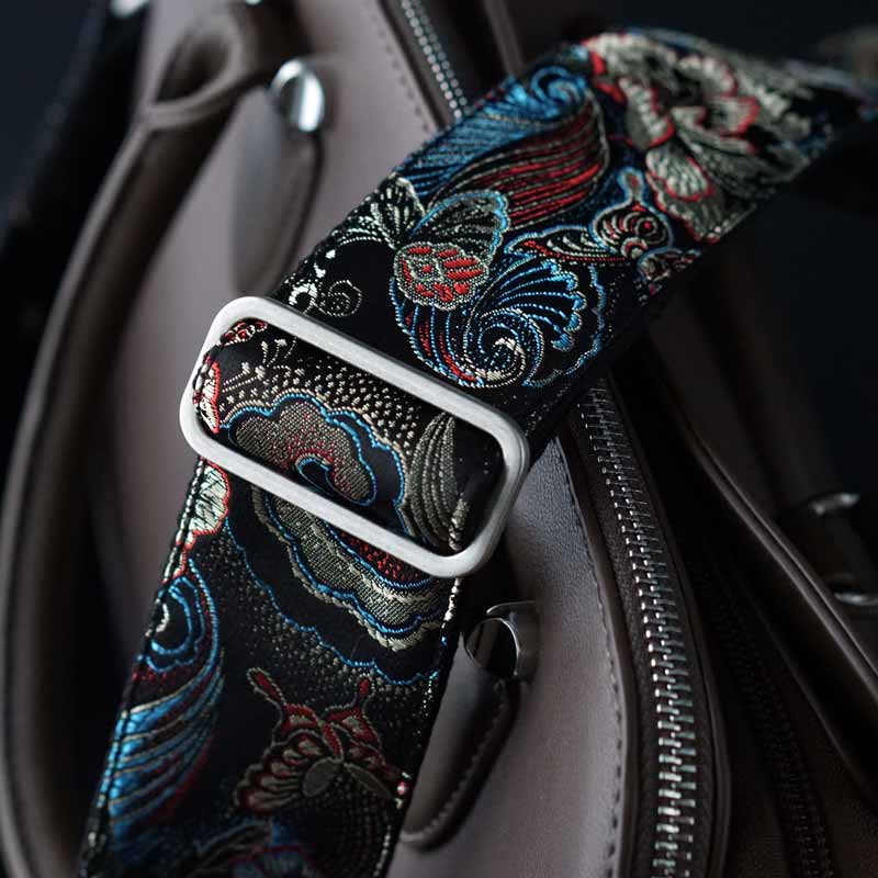 Taschengurt schwarz mit Muster Schulterriemen Steyner