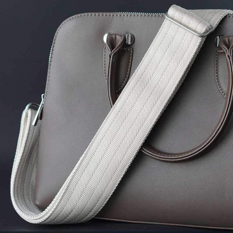 Luxus Taschengurt breit in creme / beige aus Nylon passend für braune Handtaschen