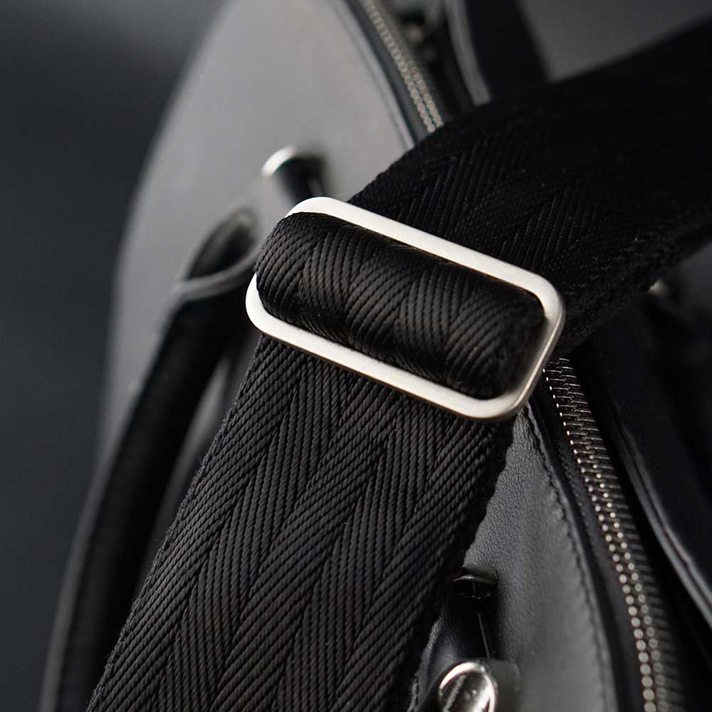 Edler Luxus Designer Schulterriemen - Tragegurt schwarz und breit aus Nylon mit Karabinern