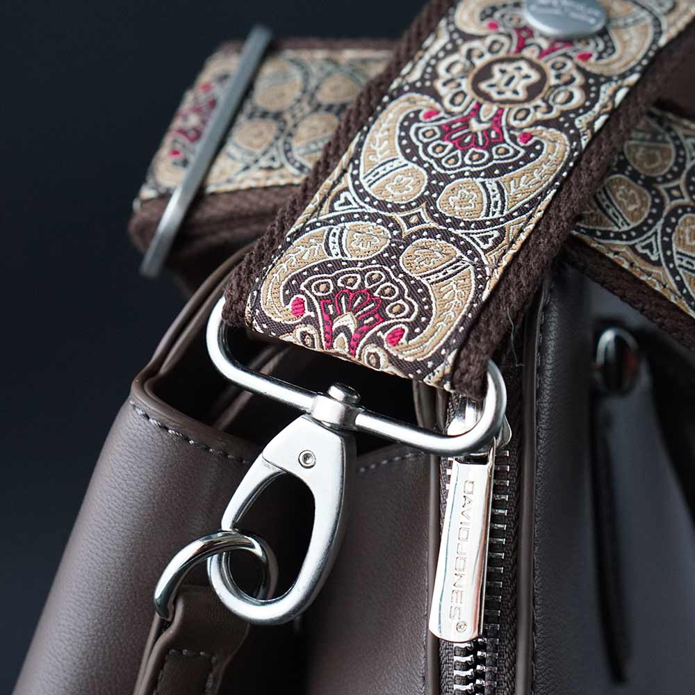 Brown bag strap Paisley pattern Shoulder strap Steyner