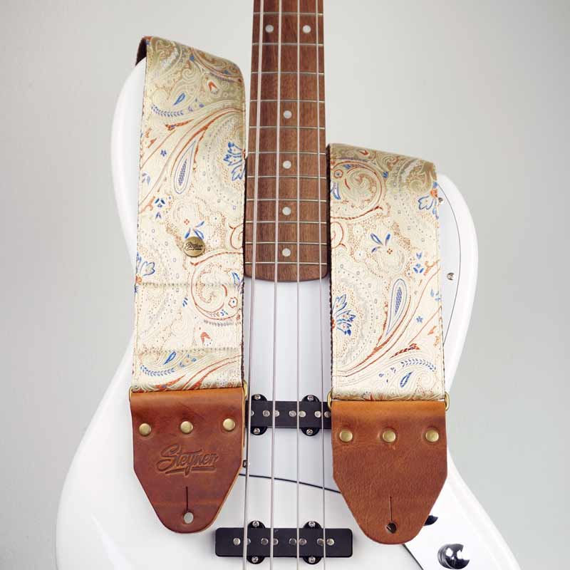 Paisley Bass Strap Beige - Indian Ginger Deluxe