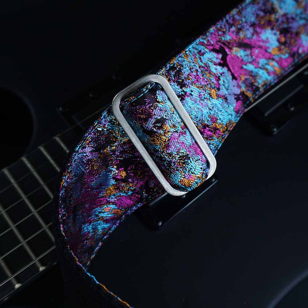 Guitar strap blue - purple - Cosmic Nebula