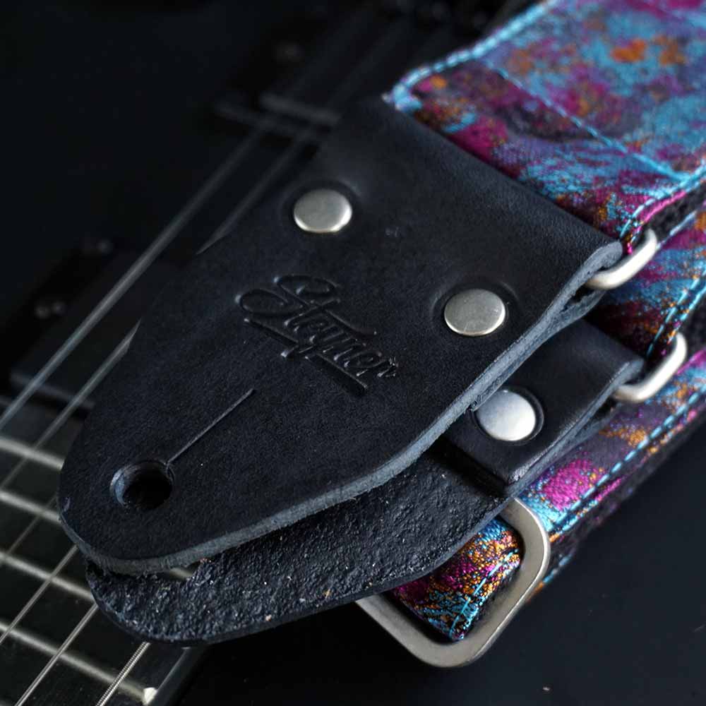 Guitar strap blue - purple - Cosmic Nebula